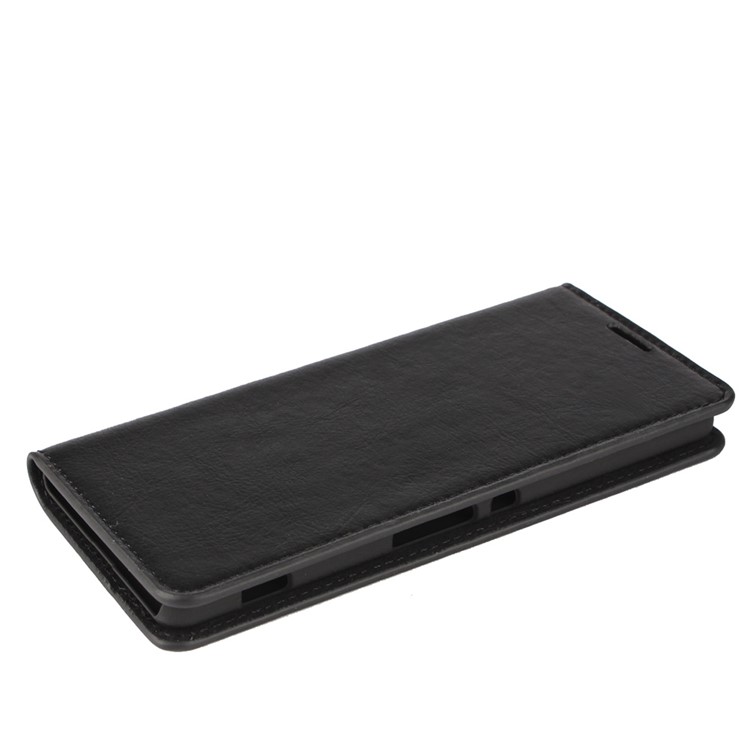 Crazy Horse Full Grain Genuine Leather Wallet Stand Case for Sony Xperia XA / Dual - Black-12