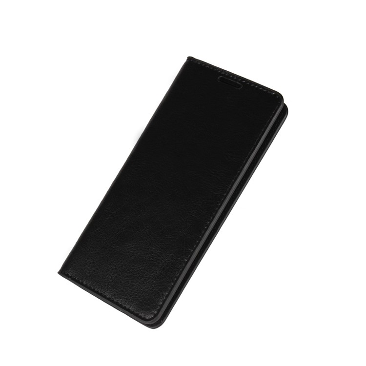 Crazy Horse Full Grain Genuine Leather Wallet Stand Case for Sony Xperia XA / Dual - Black-6