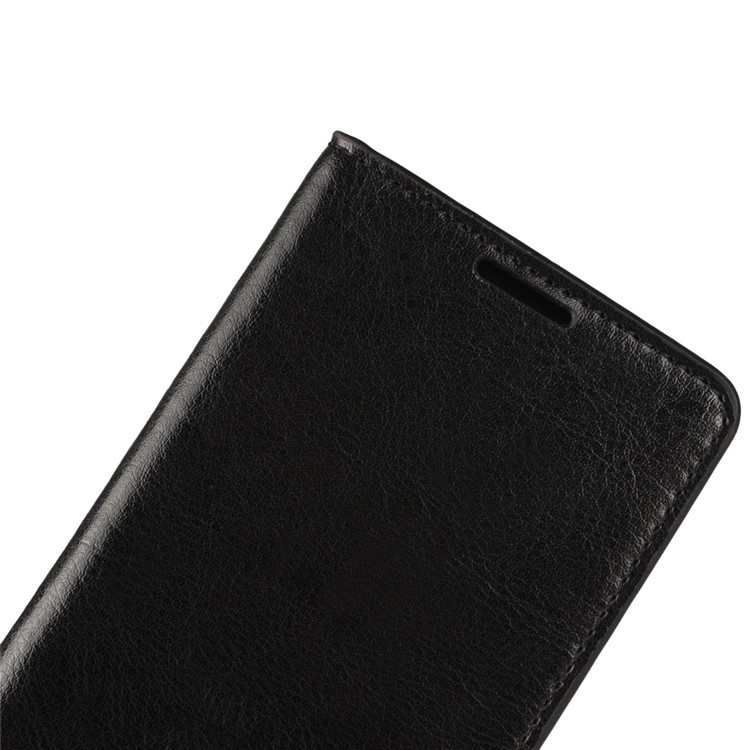 Crazy Horse Full Grain Genuine Leather Wallet Stand Case for Sony Xperia XA / Dual - Black-8