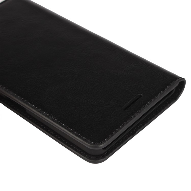 Crazy Horse Genuine Leather Wallet Phone Case for Sony Xperia X Performance - Black-11