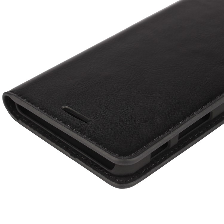 Crazy Horse Genuine Leather Wallet Phone Case for Sony Xperia X Performance - Black-12
