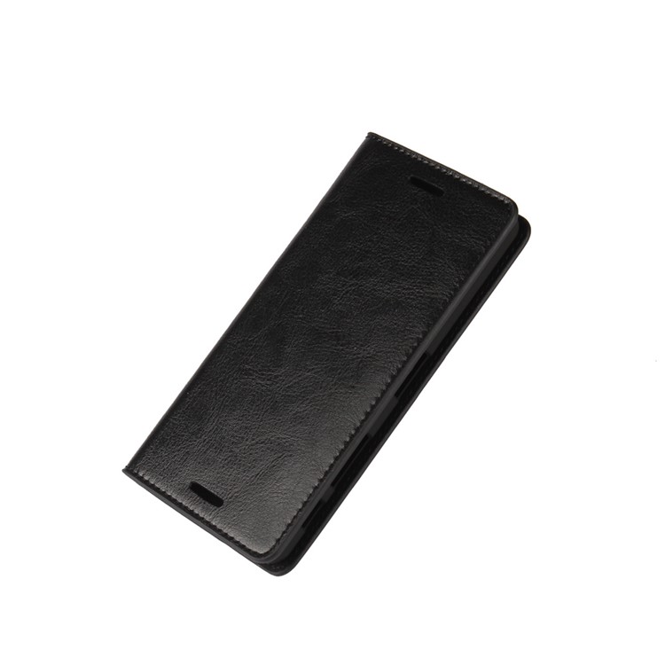 Crazy Horse Genuine Leather Wallet Phone Case for Sony Xperia X Performance - Black-5