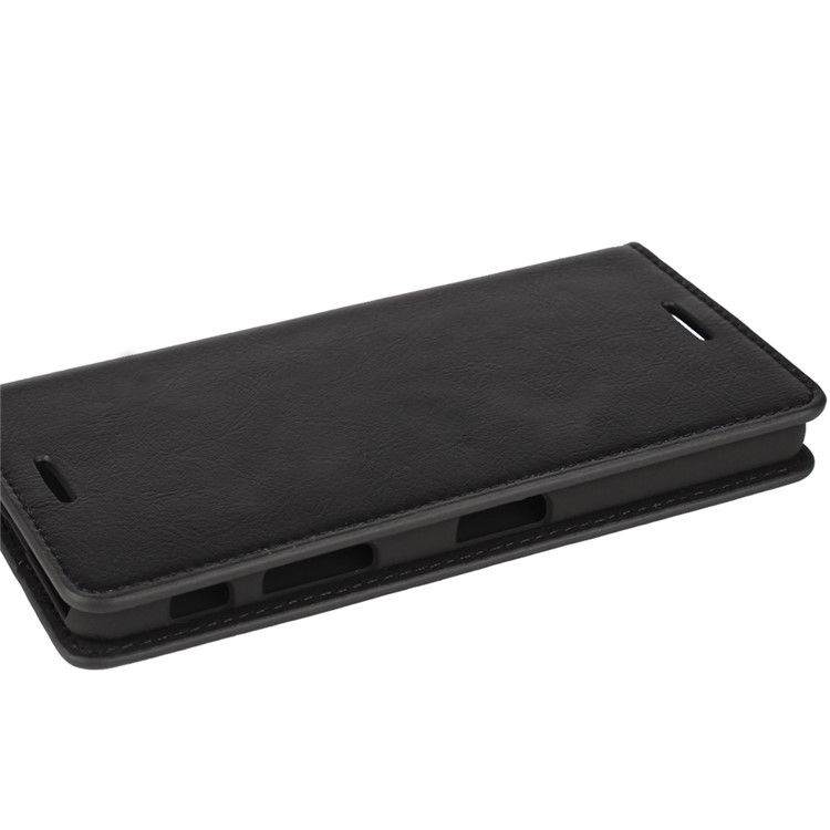 Crazy Horse Genuine Leather Wallet Phone Case for Sony Xperia X Performance - Black-9