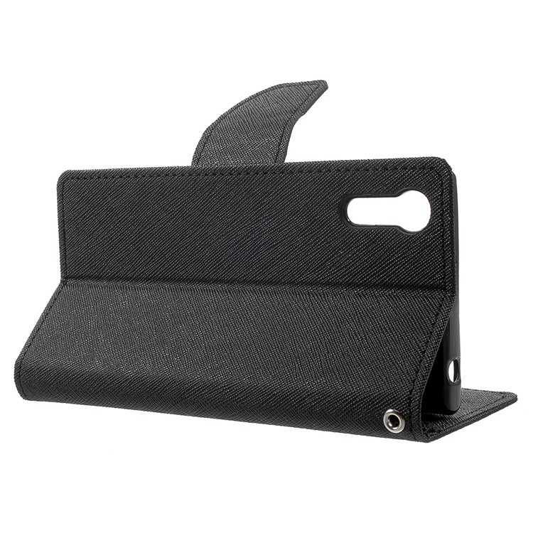 MERCURY GOOSPERY Fancy Diary Wallet Leather Case for Sony Xperia XZ - Black-3