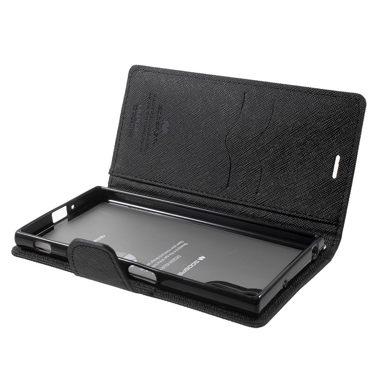 MERCURY GOOSPERY Fancy Diary Wallet Leather Case for Sony Xperia XZ - Black-5