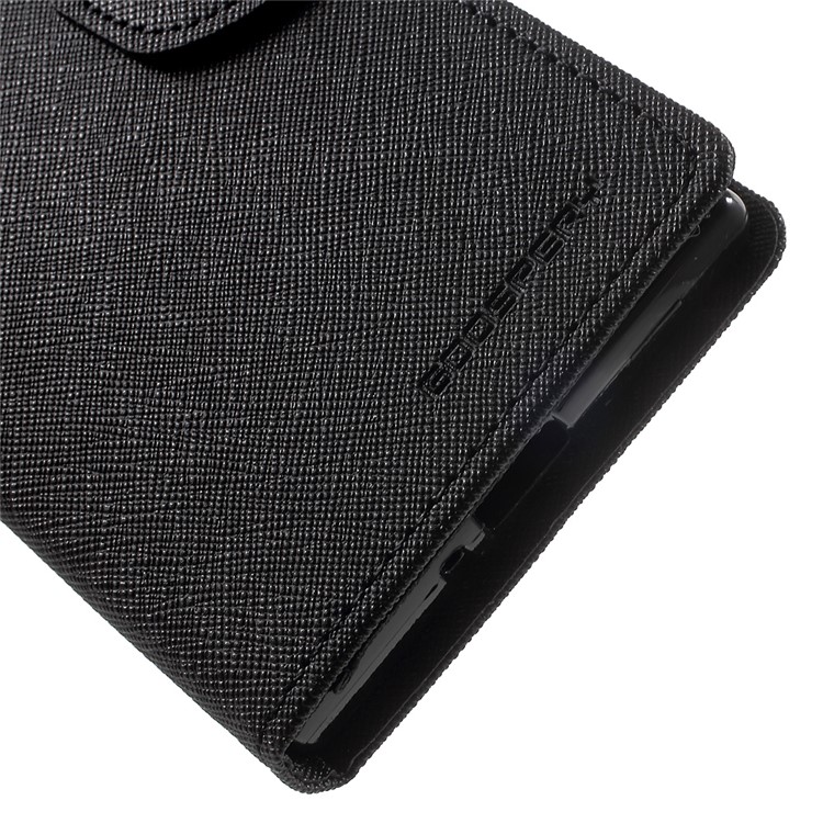 MERCURY GOOSPERY Fancy Diary Wallet Leather Case for Sony Xperia XZ - Black-8
