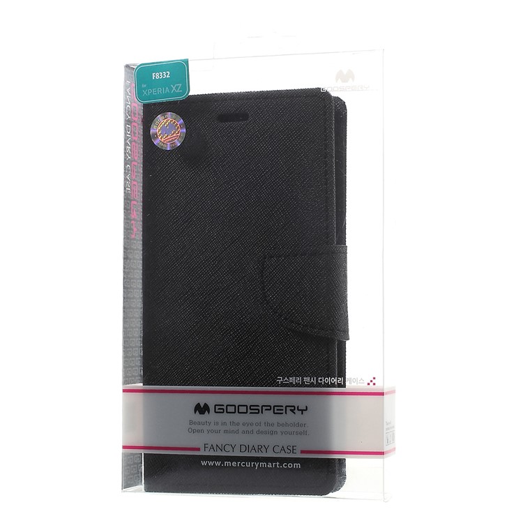 MERCURY GOOSPERY Fancy Diary Wallet Leather Case for Sony Xperia XZ - Black-9