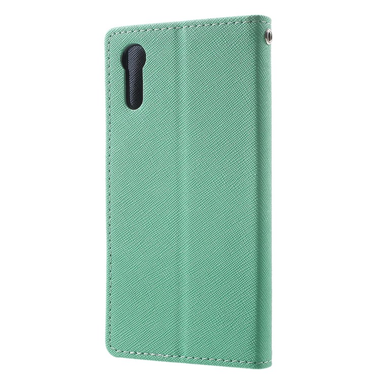 MERCURY GOOSPERY Contrast Color PU Leather Cover for Sony Xperia XZs / XZ - Cyan-2