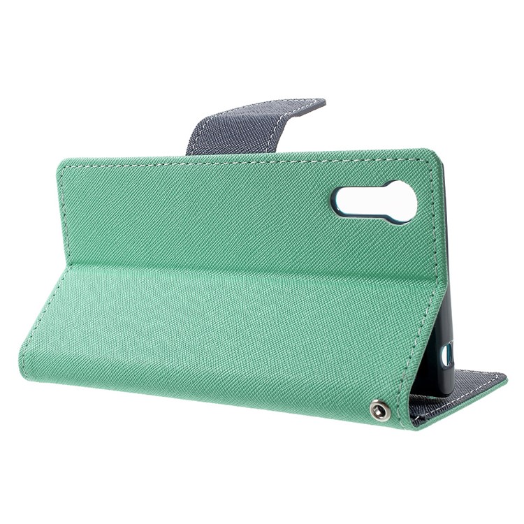 MERCURY GOOSPERY Contrast Color PU Leather Cover for Sony Xperia XZs / XZ - Cyan-3