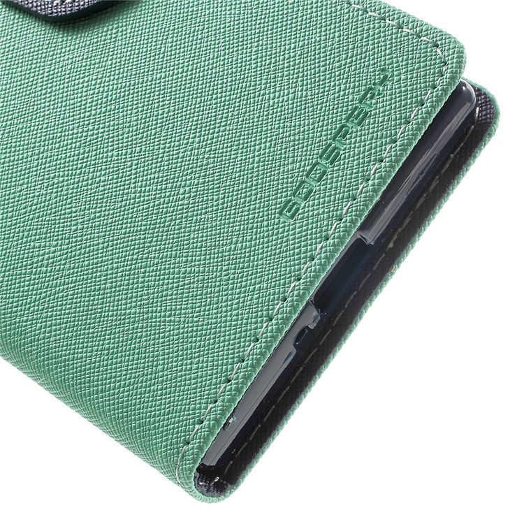MERCURY GOOSPERY Contrast Color PU Leather Cover for Sony Xperia XZs / XZ - Cyan-8