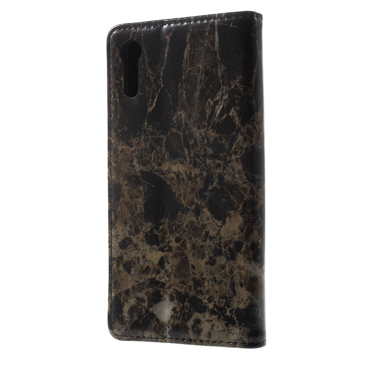 Marble Texture Leather Wallet Flip Cover or Sony Xperia XZ - Black-2
