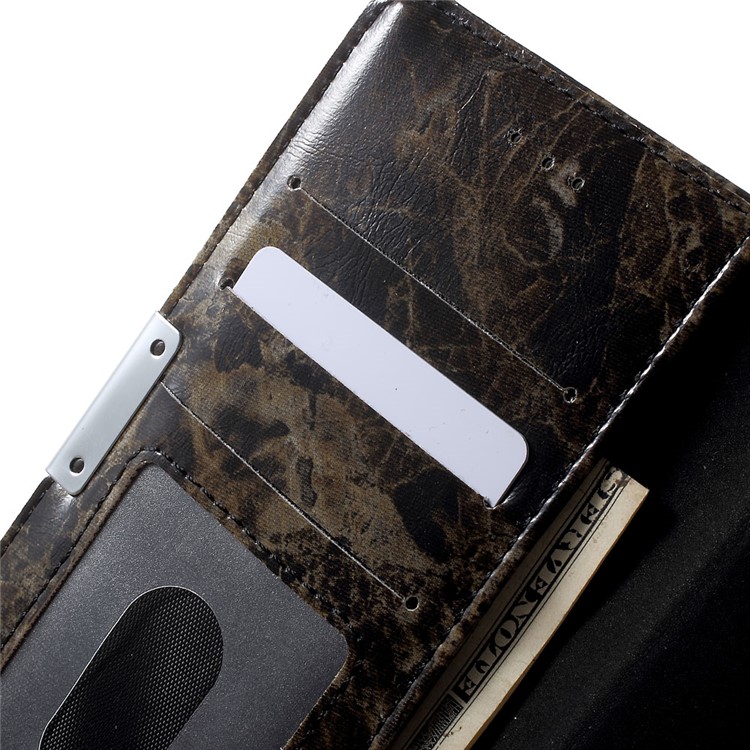 Marble Texture Leather Wallet Flip Cover or Sony Xperia XZ - Black-6