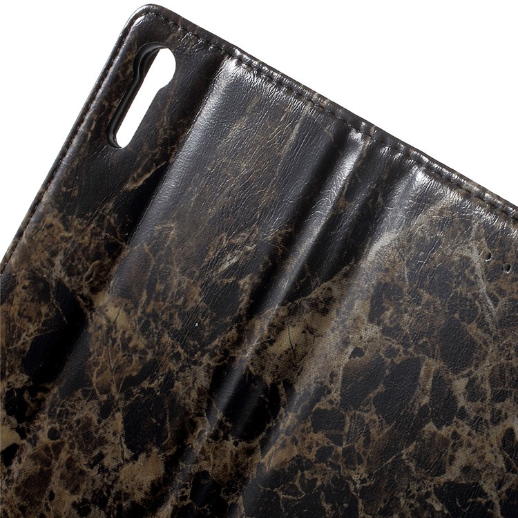 Marble Texture Leather Wallet Flip Cover or Sony Xperia XZ - Black-7