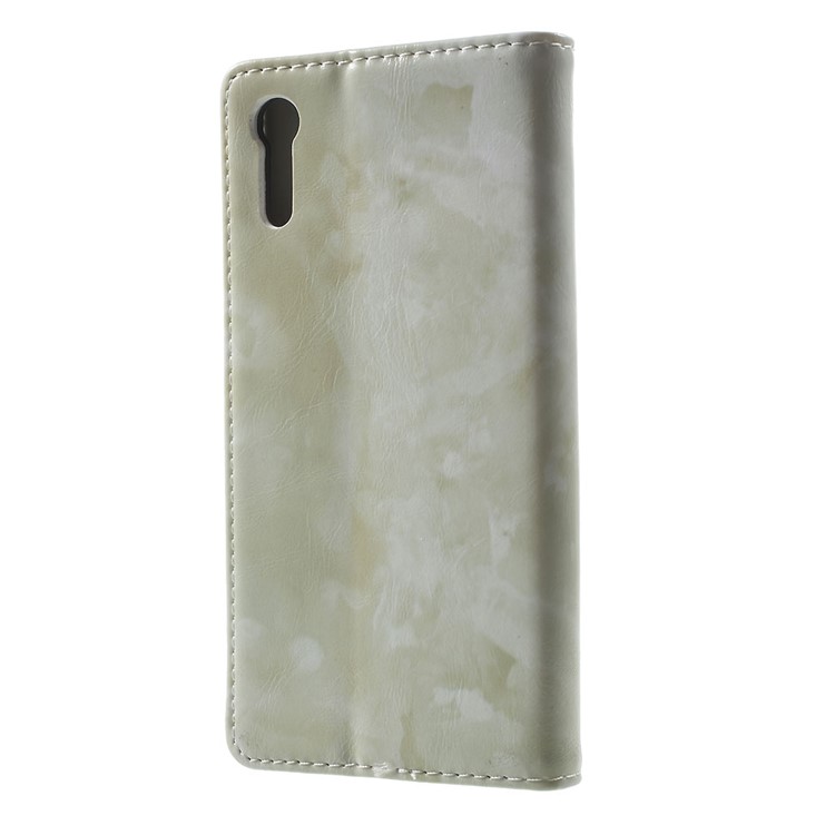 Marble Texture Mganetic Leather Case for Sony Xperia XZs / XZ - Light Green-2
