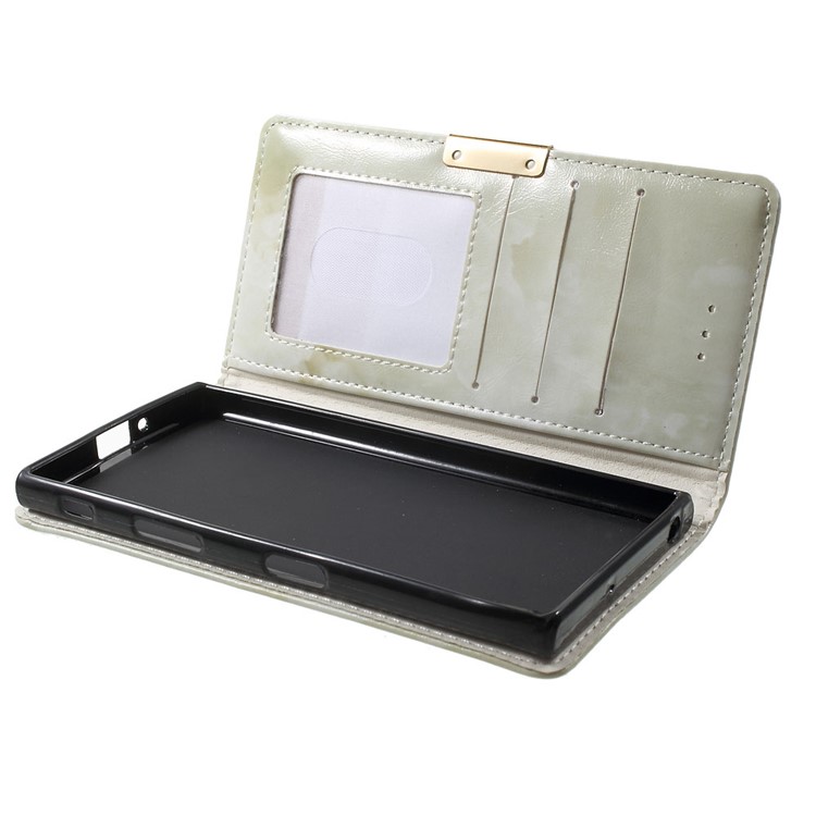 Marble Texture Mganetic Leather Case for Sony Xperia XZs / XZ - Light Green-5