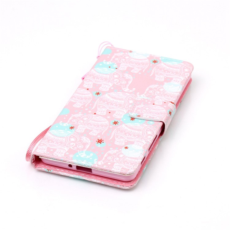 Pattern Printing Leather Case with Hand Strap for Sony Xperia X Performance - Tribal Elephants-5