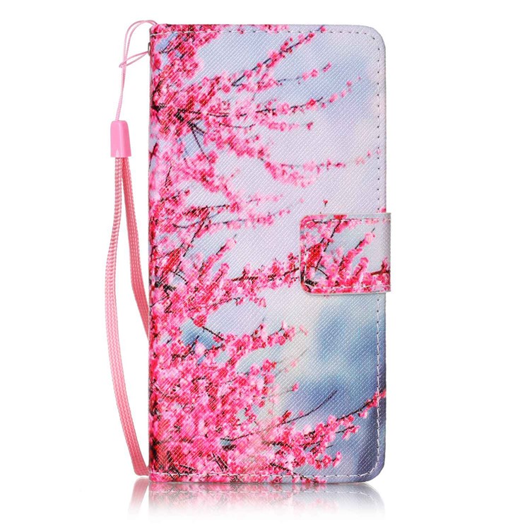 Leather Card Slots Patterned Case for Sony Xperia X Performance - Wintersweet Flowers-1