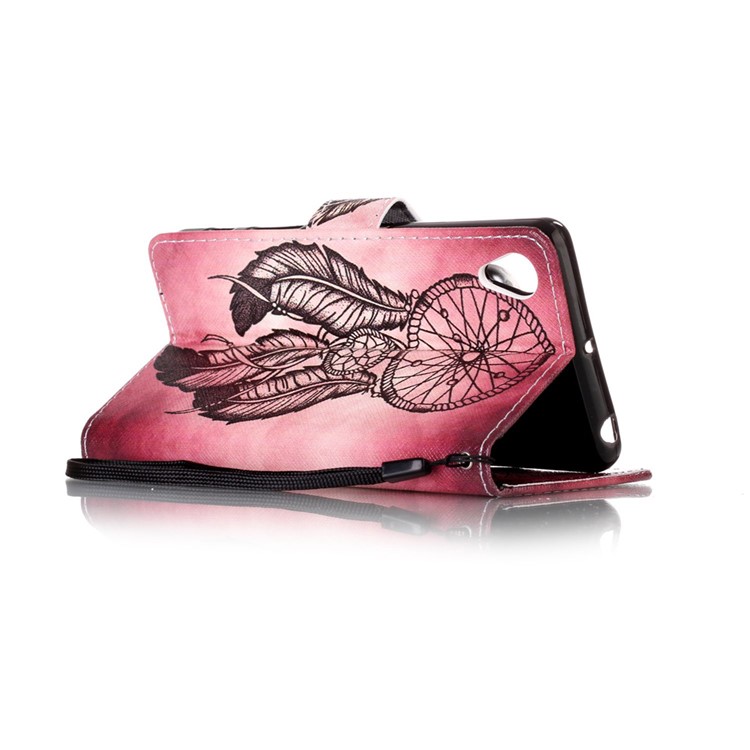 Pattern Printing Leather Cover with Hand Strap for Sony Xperia X Performance - Dream Catcher-4