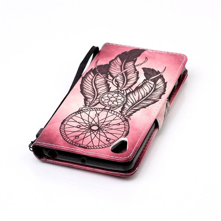 Pattern Printing Leather Cover with Hand Strap for Sony Xperia X Performance - Dream Catcher-6