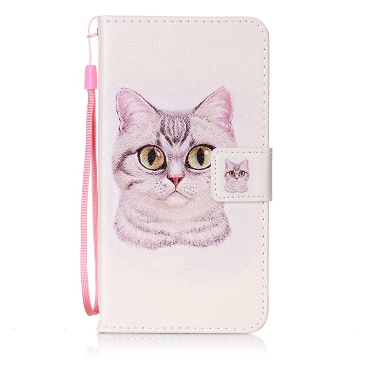 Cassa del basamento del cuoio del raccoglitore per Sony Xperia XZs / XZ - adorabile gatta-1
