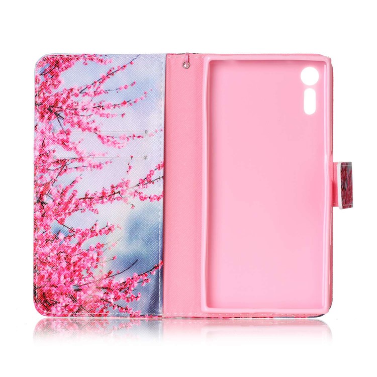 Wallet Leather Case with Stand for Sony Xperia XZs / XZ - Vivid Flowers-3