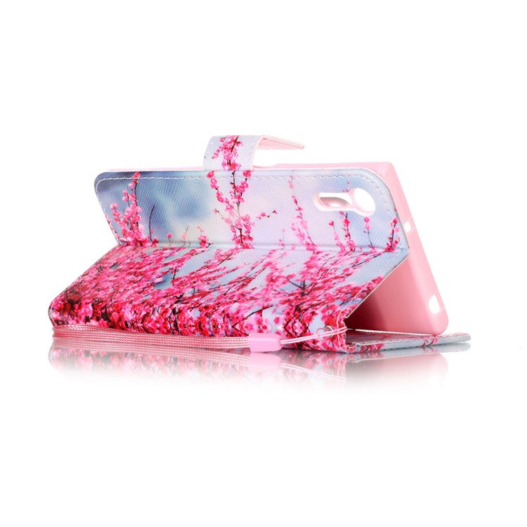 Wallet Leather Case with Stand for Sony Xperia XZs / XZ - Vivid Flowers-4