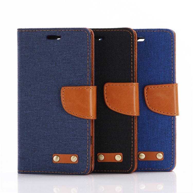 Oxford Cloth Leather Wallet Phone Case for Sony Xperia X Compact - Baby Blue-5