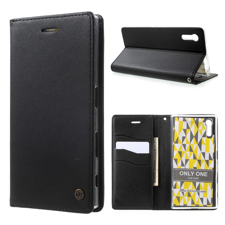 ROAR KOREA Only One Wallet Leather Flip Case for Sony Xperia XZs / XZ - Black-1
