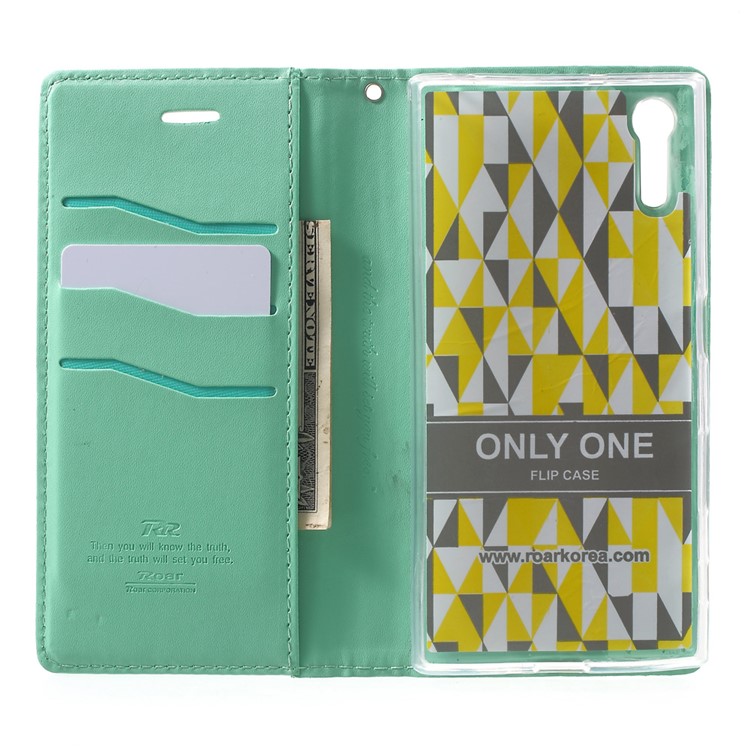 ROAR for Sony Xperia XZs / XZ Only One Flip Case Leather Wallet Shell - Cyan-4