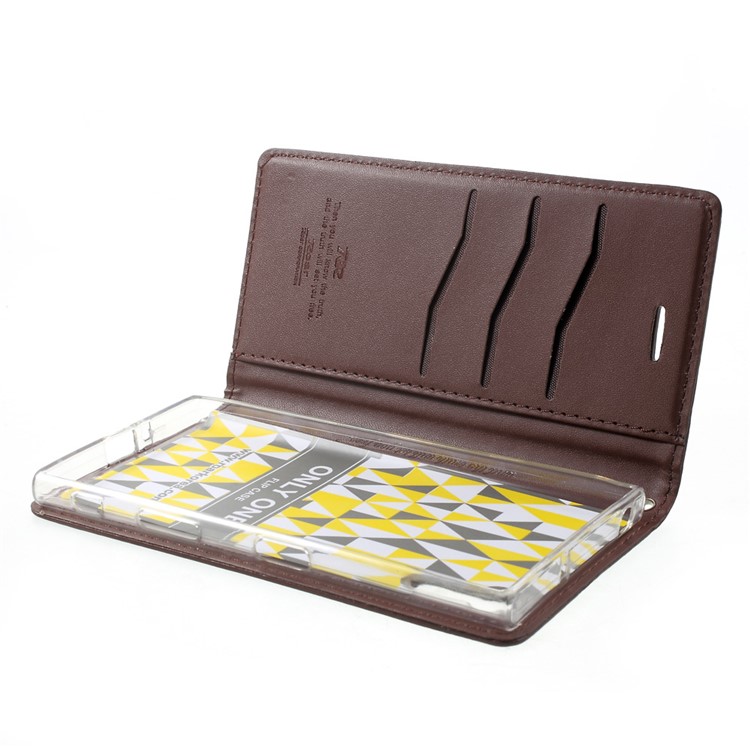 ROAR KOREA Nur Eine Brieftasche Leder Handyhülle Für Sony Xperia XZS / XZ - Kaffee-5