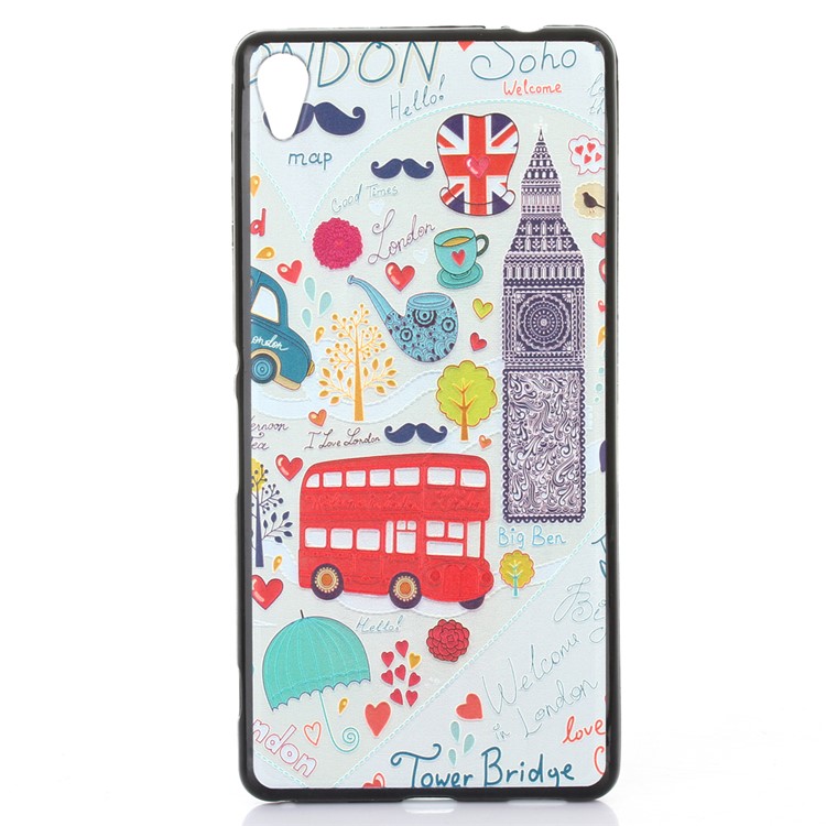 Embossed TPU Cellphone Cover for Sony Xperia XA Ultra - Cartoon London Elements-1