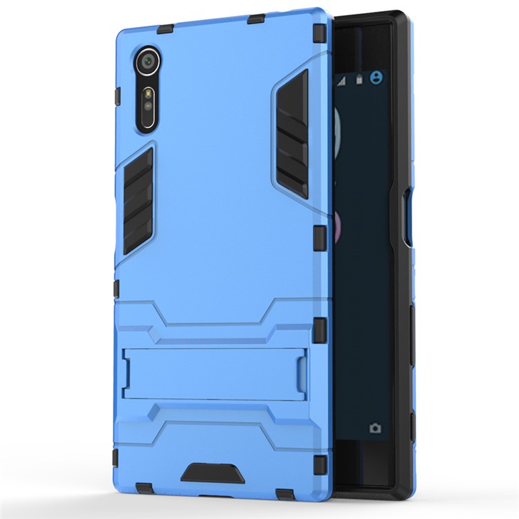 Cool PC and TPU 2 in 1 Combo Mobile Cover for Sony Xperia XZs / XZ with Kickstand - Light Blue-1