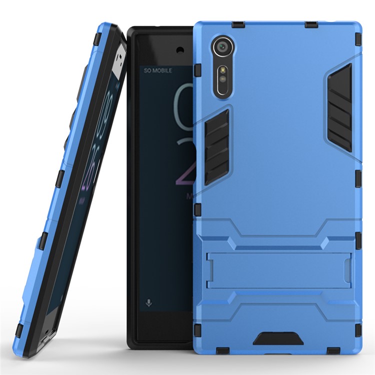 Cool PC and TPU 2 in 1 Combo Mobile Cover for Sony Xperia XZs / XZ with Kickstand - Light Blue-2