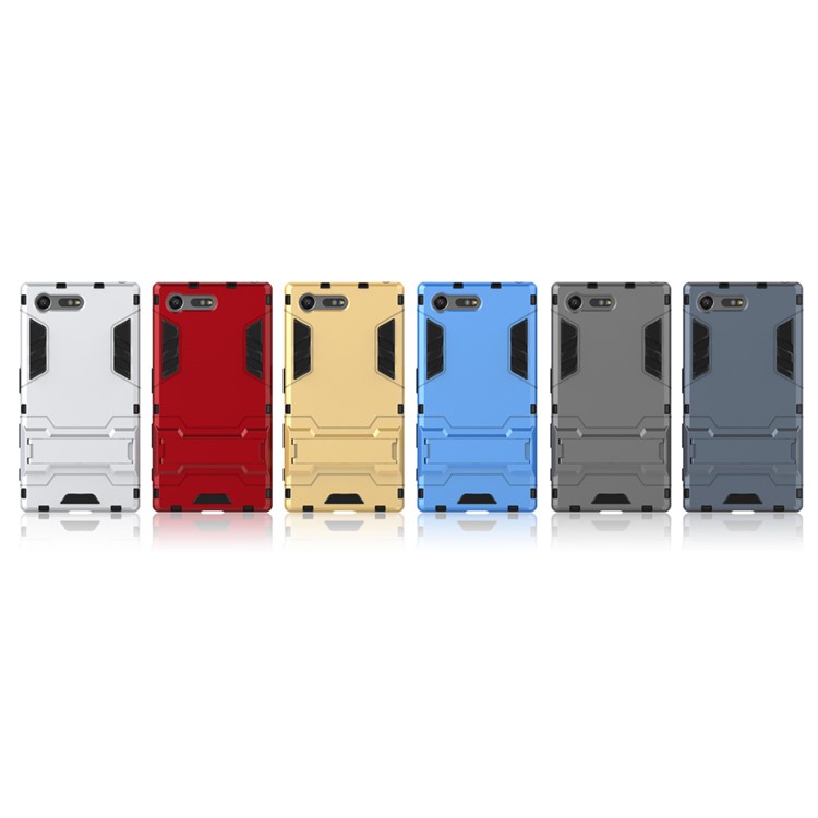 Cool Guard Hybrid Plastic + TPU Phone Case for Sony Xperia X Compact - Silver-3