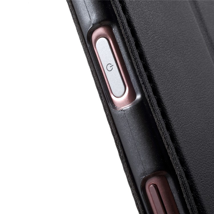 AMORUS Leather Phone Folio Stand Case for Sony Xperia XZ - Black-8