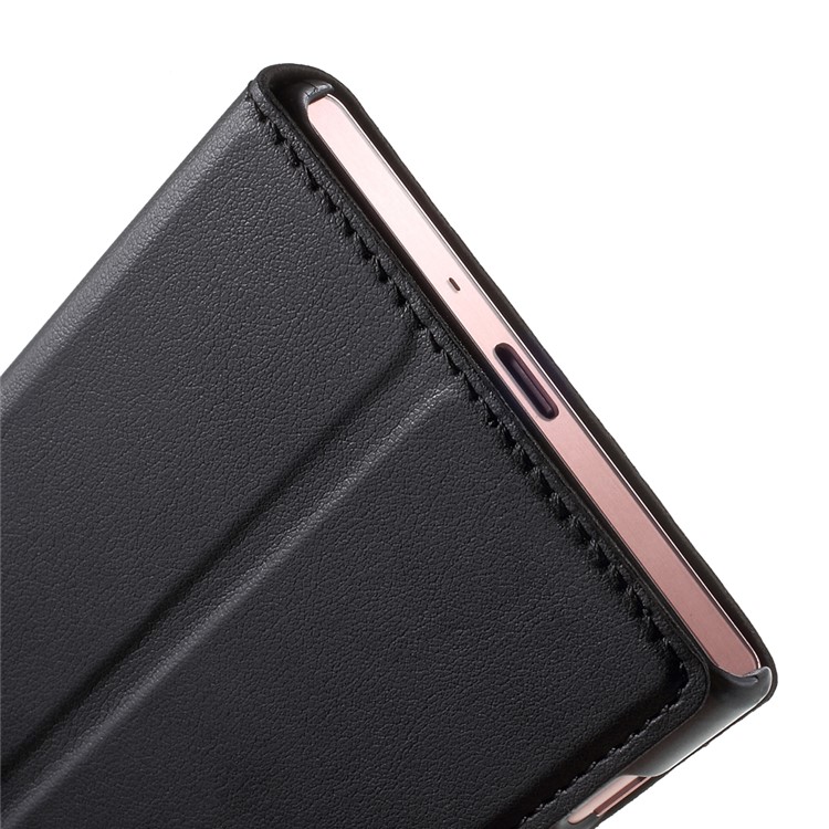 AMORUS Leather Phone Folio Stand Case for Sony Xperia XZ - Black-9