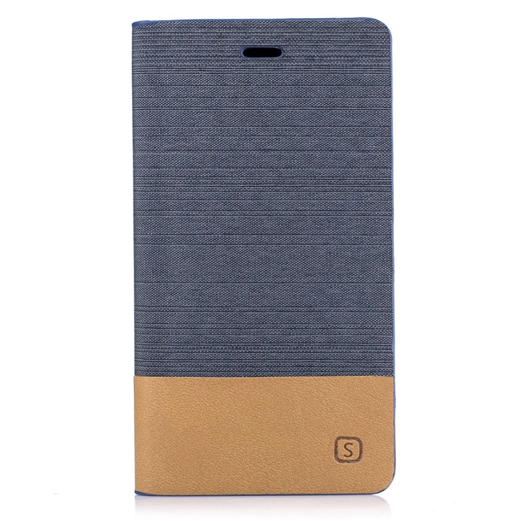 Two-color Linen Texture Leather Stand Case for Sony Xperia XZ - Dark Grey-1