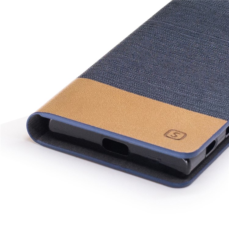 Two-color Linen Texture Leather Stand Case for Sony Xperia XZ - Dark Grey-2