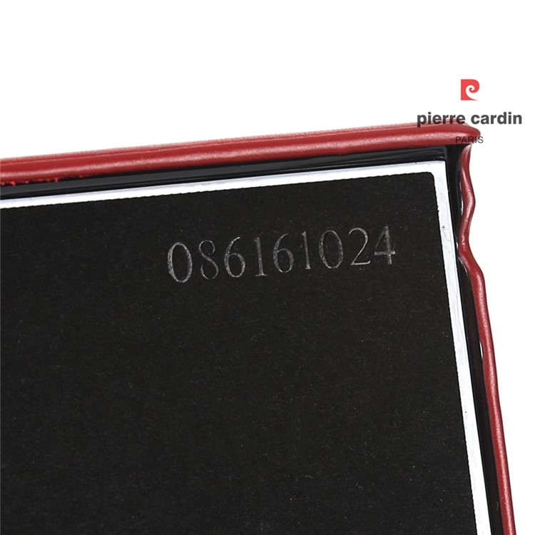 PIERRE CARDIN Stitched Genuine Leather Coated PC Hard Case for Sony Xperia XZs / XZ - Red-7