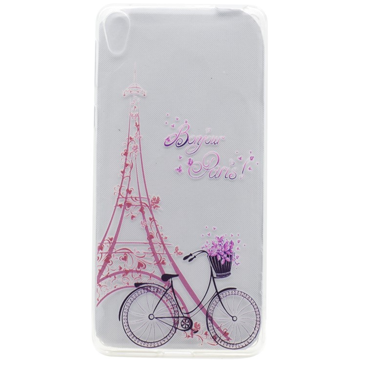 Pattern Printing TPU Case Shell for Sony Xperia XA Ultra - Eiffel Tower and Bicycle-1