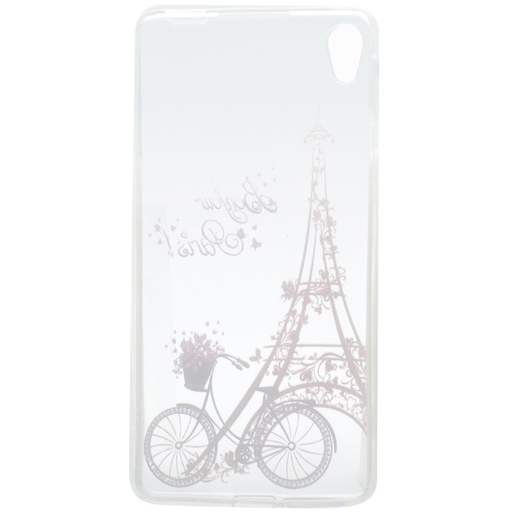 Pattern Printing TPU Case Shell for Sony Xperia XA Ultra - Eiffel Tower and Bicycle-4