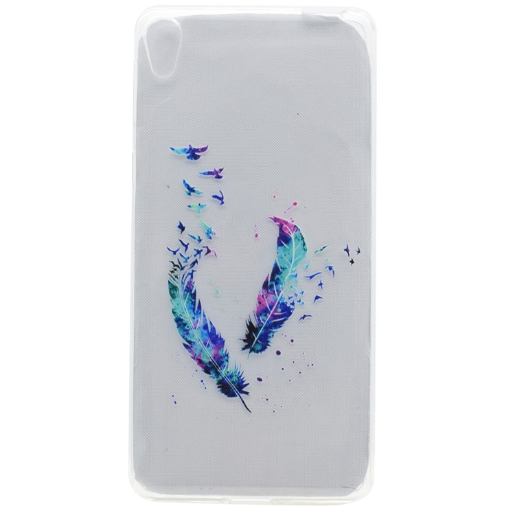 Pattern Printing TPU Back Case for Sony Xperia E5 - Feathers Pattern-1