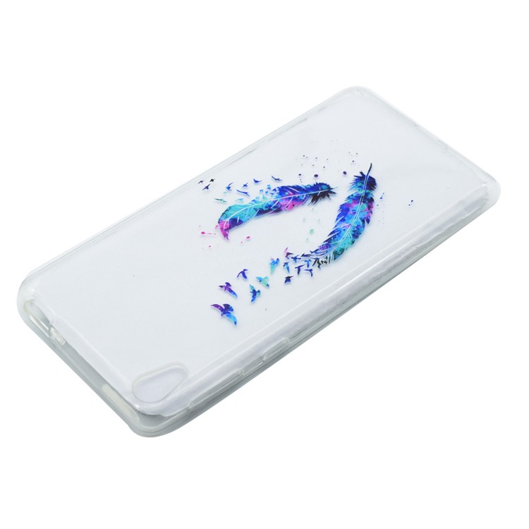Pattern Printing TPU Back Case for Sony Xperia E5 - Feathers Pattern-3