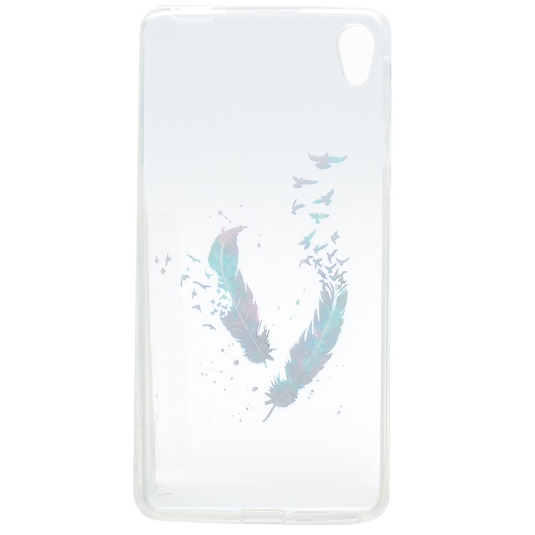 Pattern Printing TPU Back Case for Sony Xperia E5 - Feathers Pattern-4