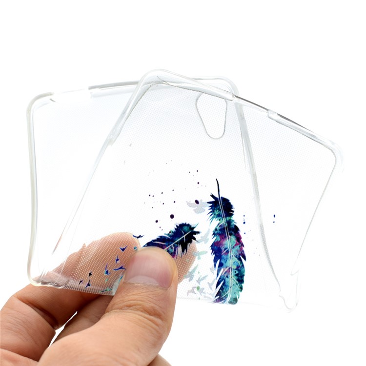 Pattern Printing TPU Back Case for Sony Xperia E5 - Feathers Pattern-5