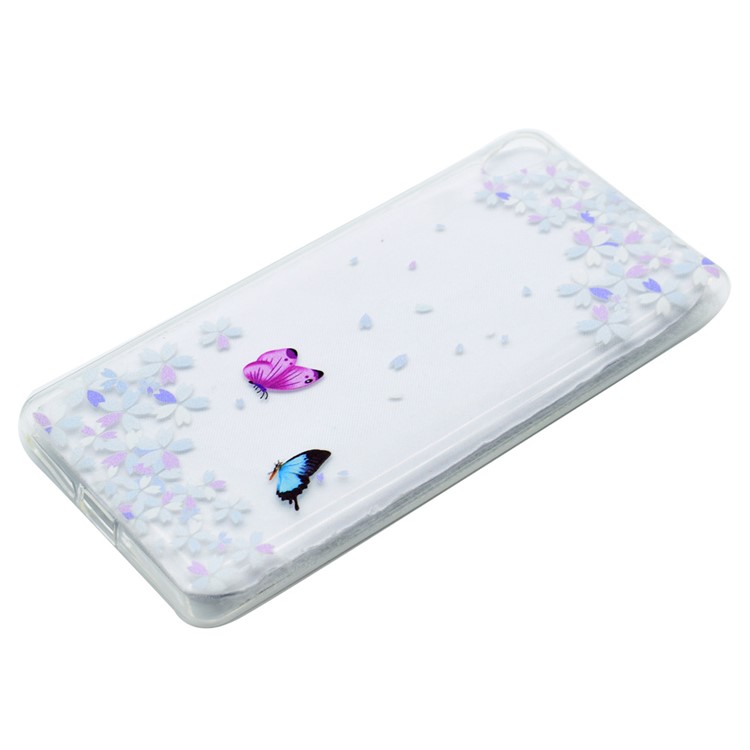 Pattern Printing TPU Case Shell for Sony Xperia E5 - Butterflies and Flowers-2