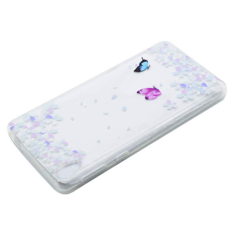Pattern Printing TPU Case Shell for Sony Xperia E5 - Butterflies and Flowers-3