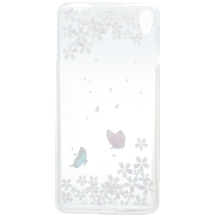 Pattern Printing TPU Case Shell for Sony Xperia E5 - Butterflies and Flowers-4