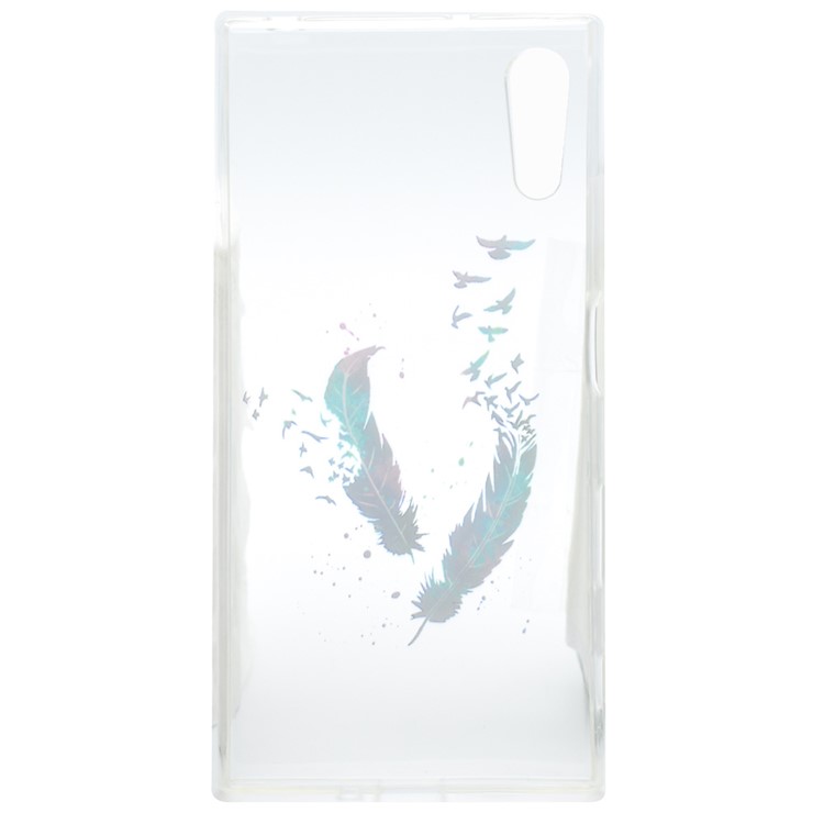 Pattern Printing TPU Shell Cover Case for Sony Xperia XZs / XZ - Feathers Pattern-4