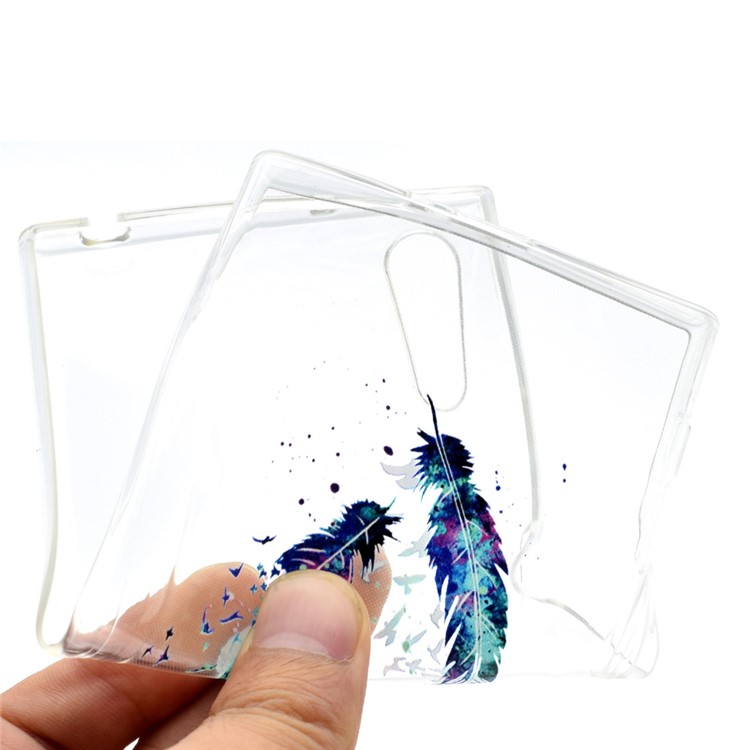 Pattern Printing TPU Shell Cover Case for Sony Xperia XZs / XZ - Feathers Pattern-5